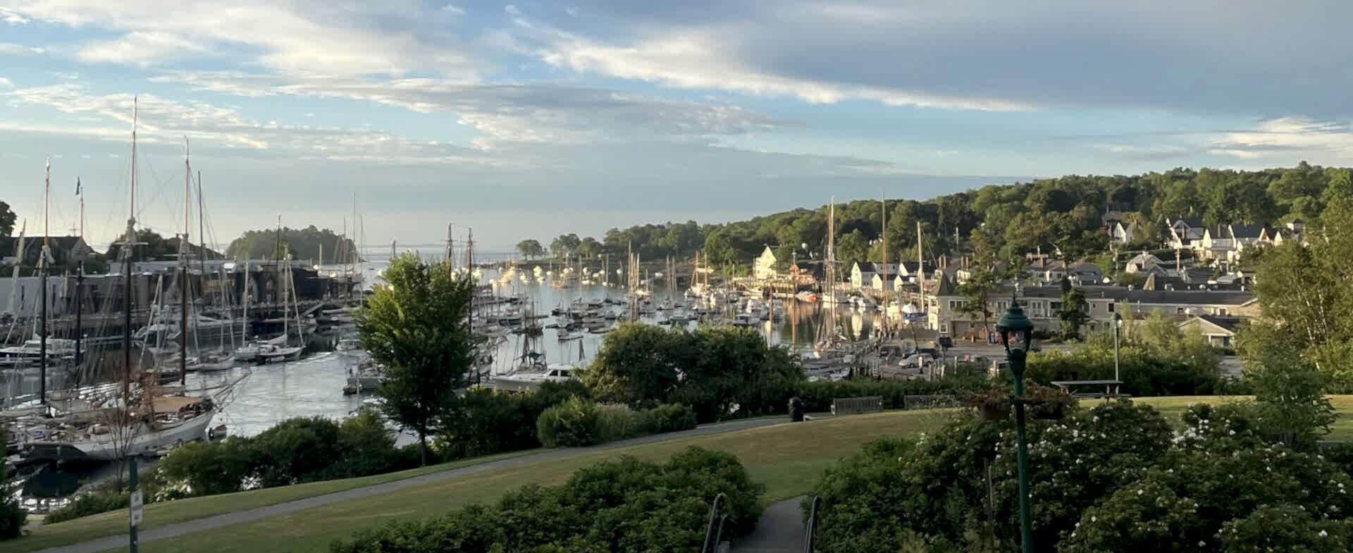 Sail boats at the Marina on a cloudy day