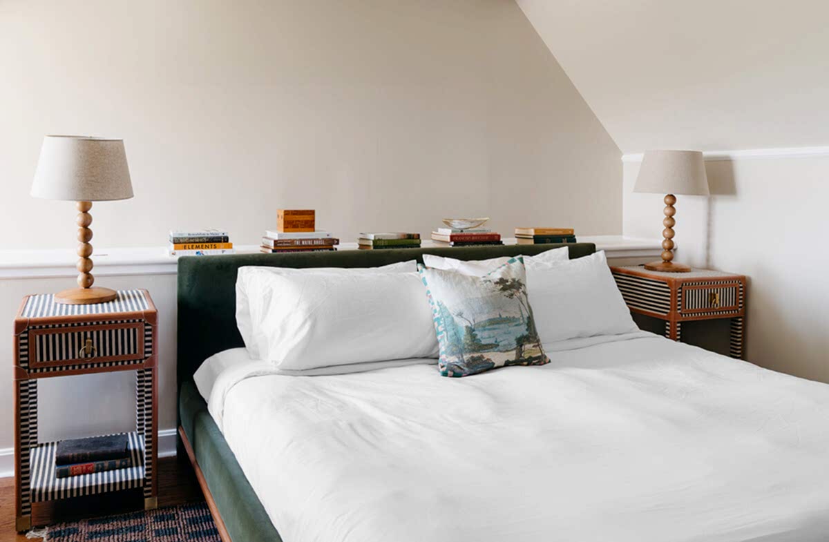 Bed in penthouse suite