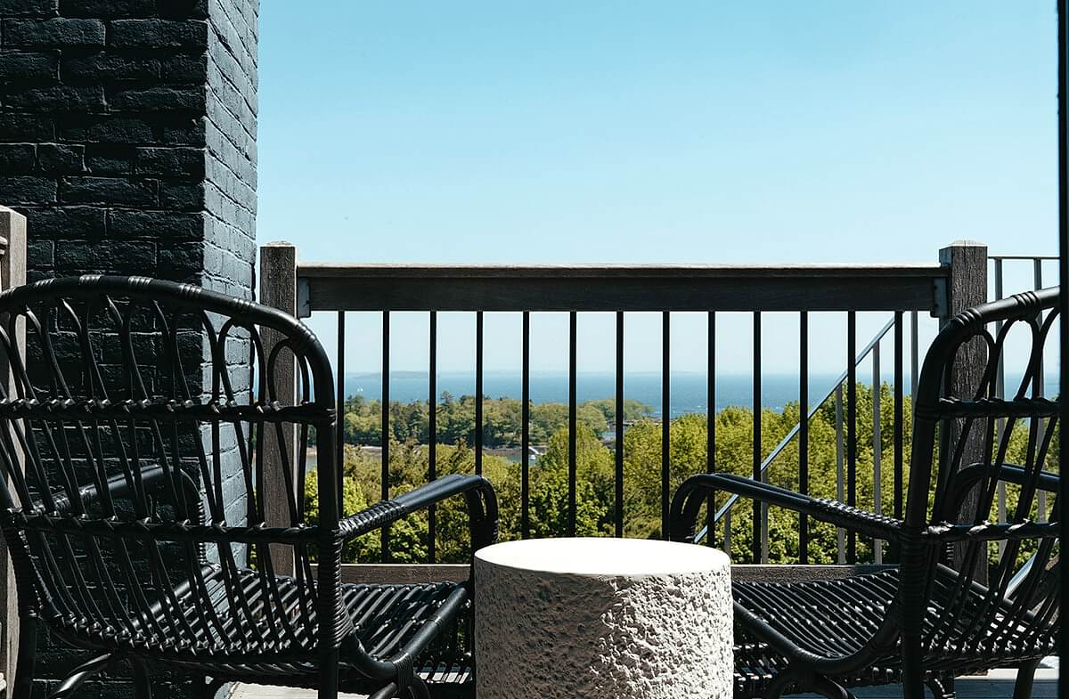 deck view of water from penthouse suite