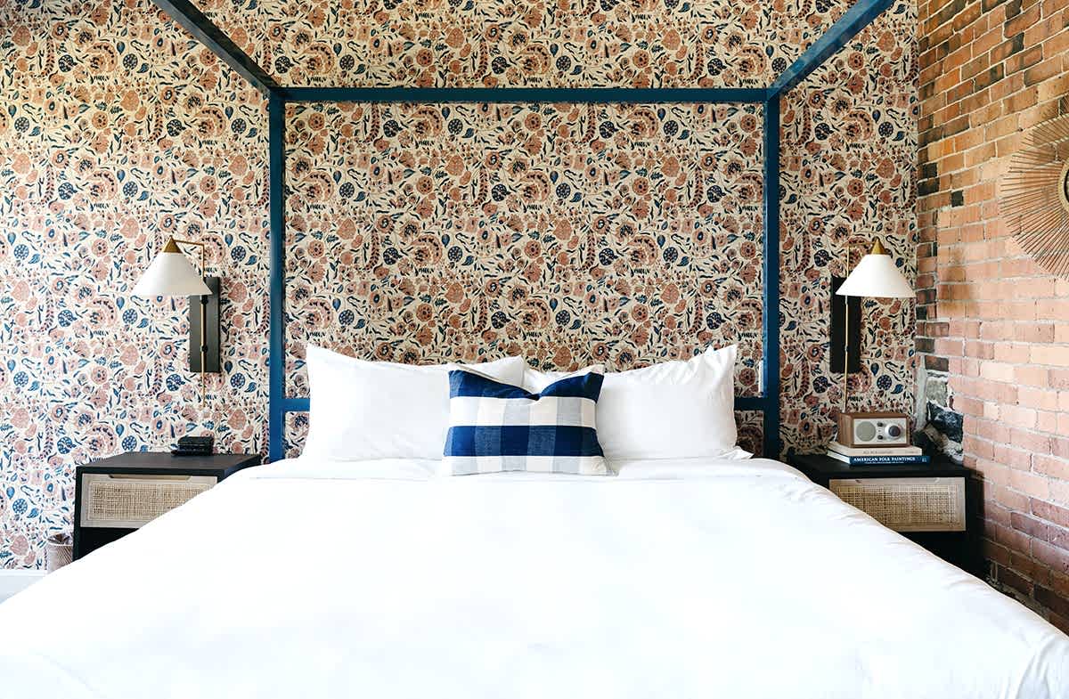 King bed in Versailles guest room