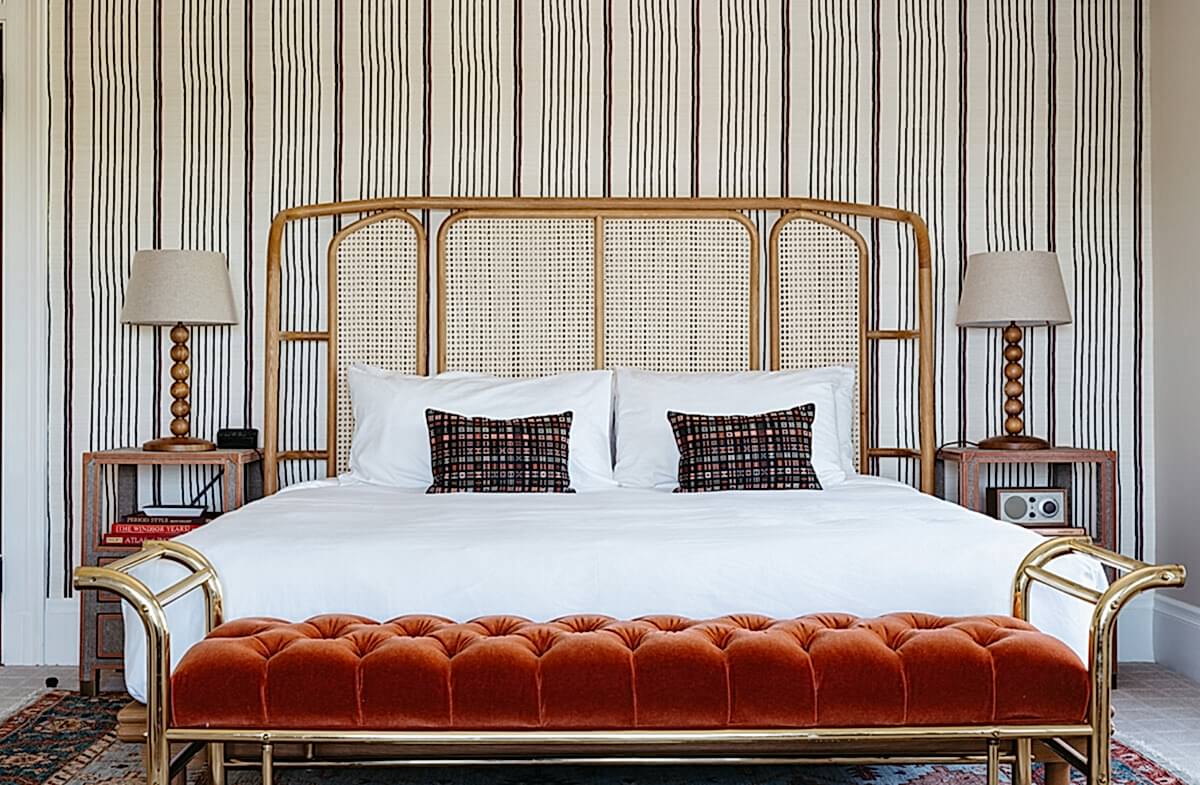 King bed in Warwick guest room