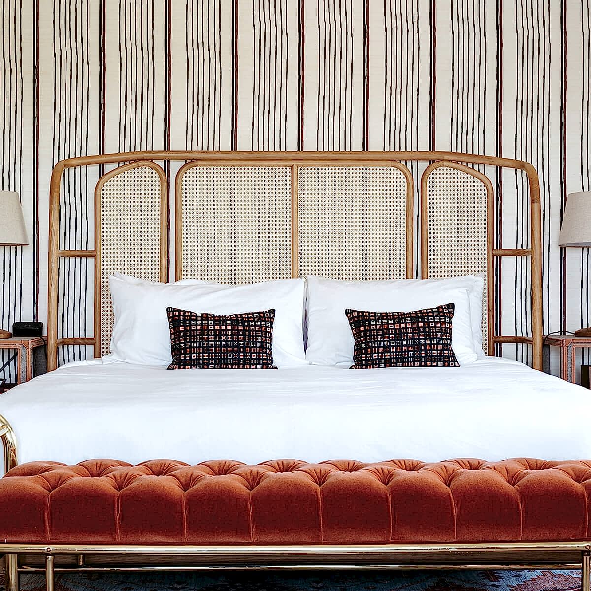 King bed in Warwick guest room