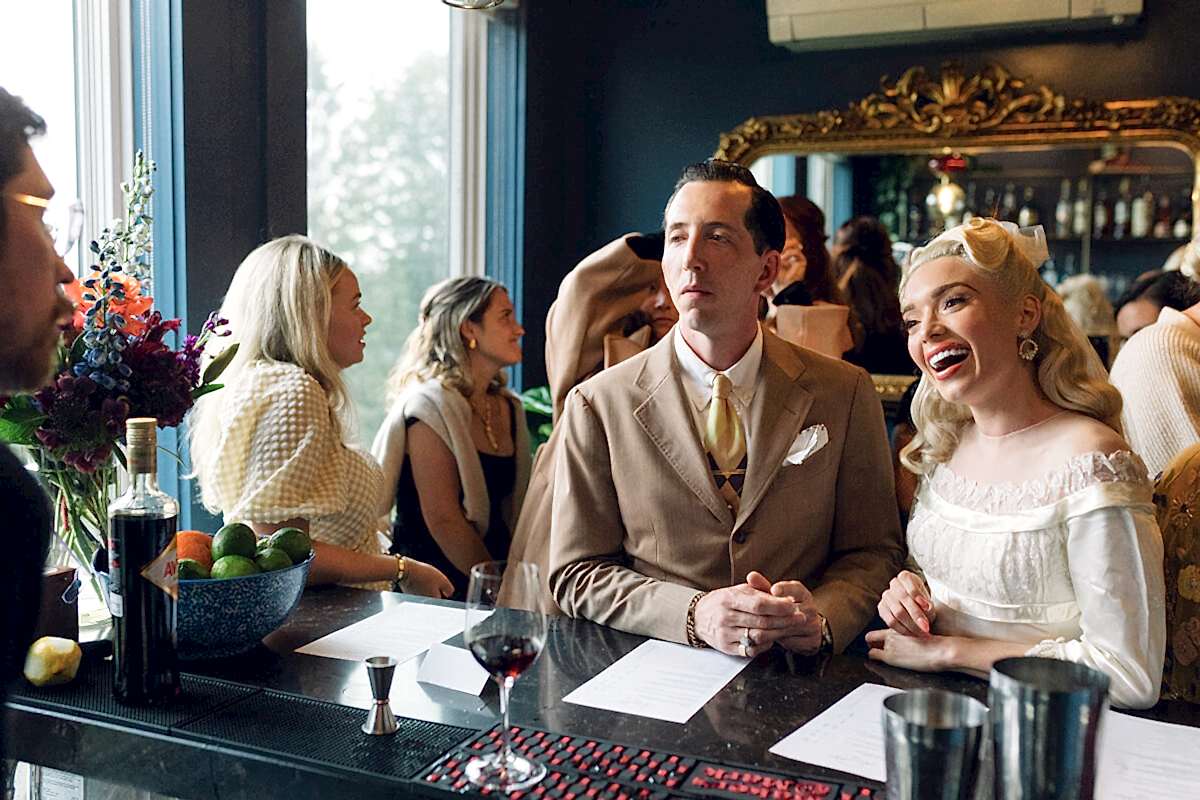 Bride and Groom at reception at The Norumbega