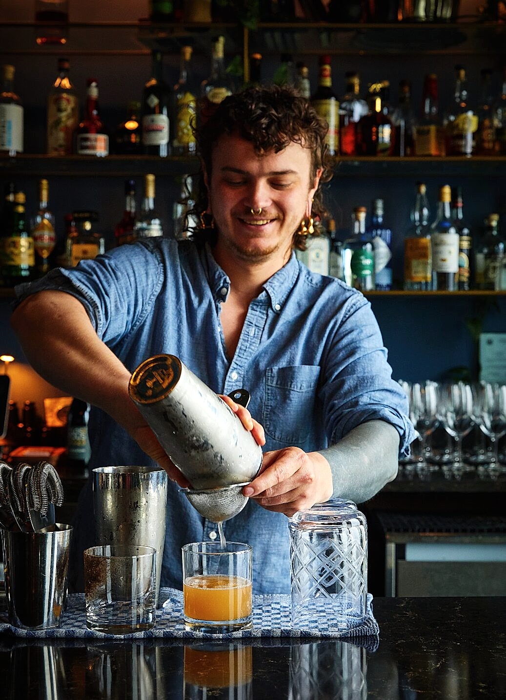 Bartender pouring drink