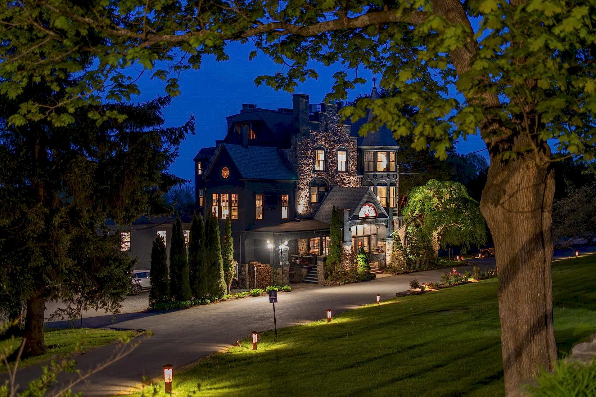 THe Norumbega at blue hour